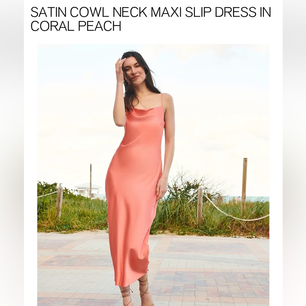 🌟Express Coral Cowl Neck Dress
